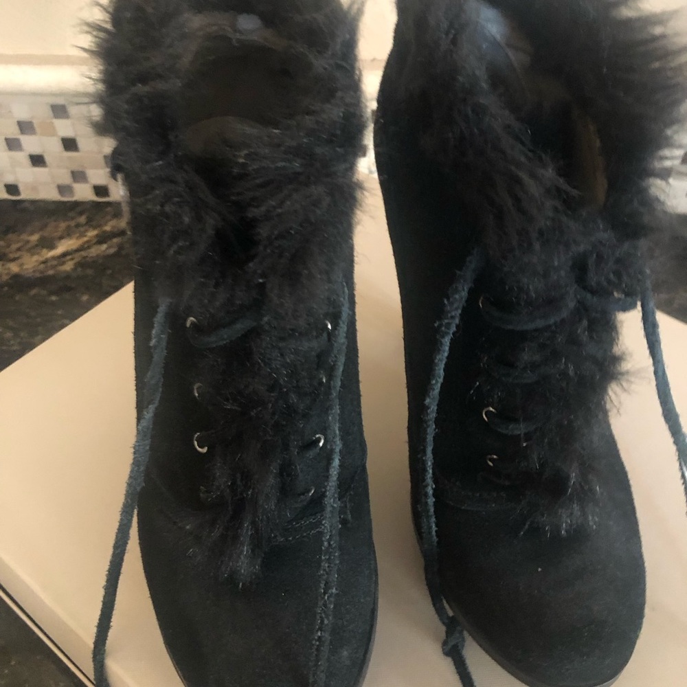Michael Kors suede booties, cozy fur lined